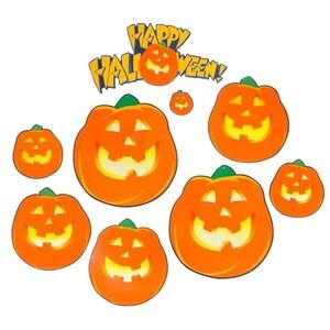 NWT Hallmark Halloween Vintage 1988 Pumpkin Teacher Bulletin Board Set